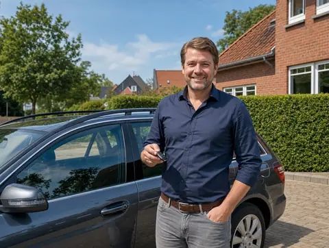 Verkäufer aus Nordhorn mit dem verkauften Fahrzeug